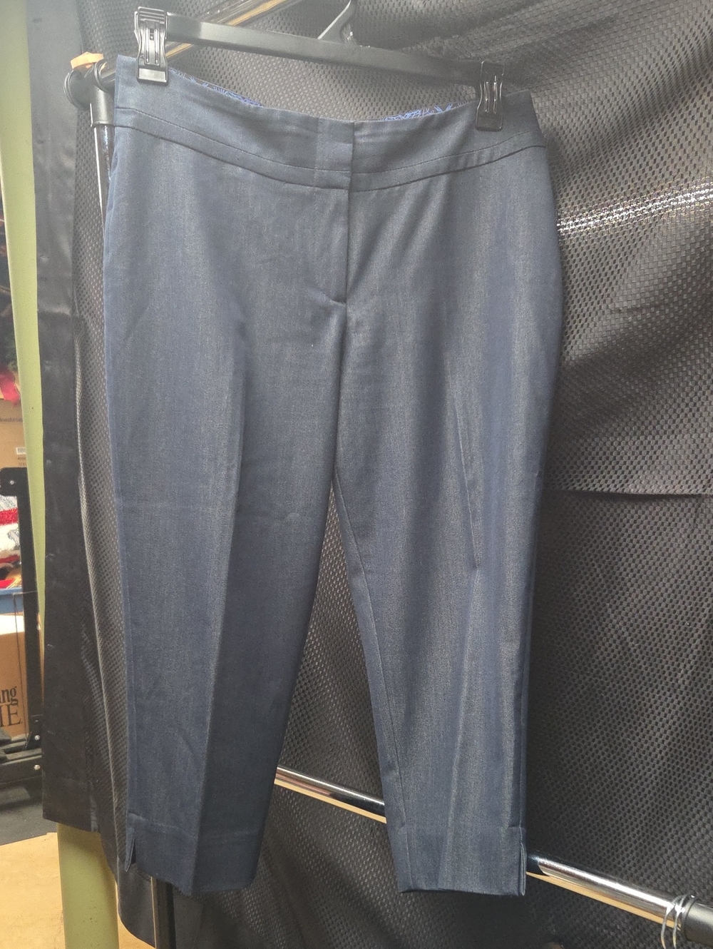 Peter Nygard Navy Cropped Dress Pants
